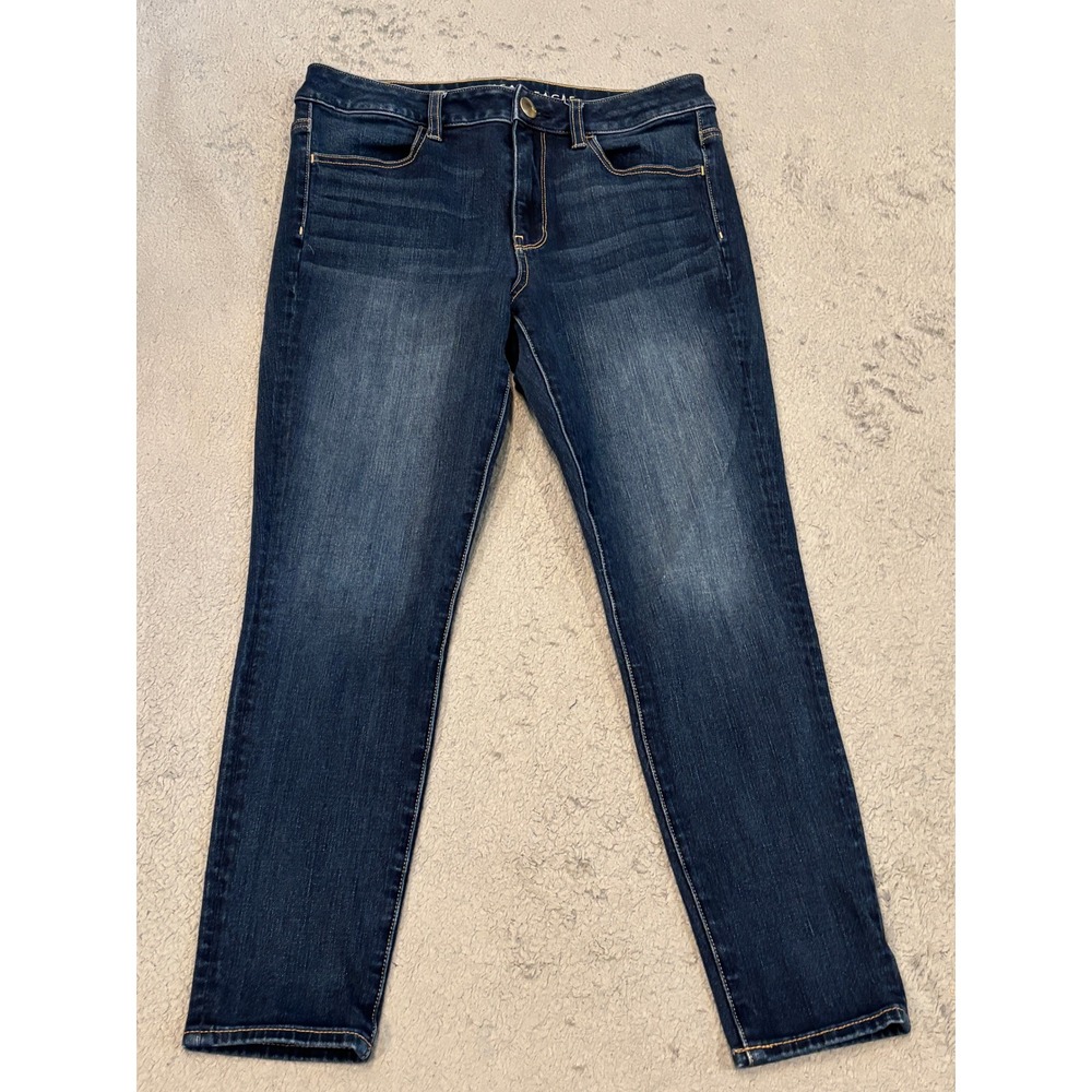 American Eagle Hi-Rise Jegging Dark Wash Super Stretch Jeans Womens 8 X-Short